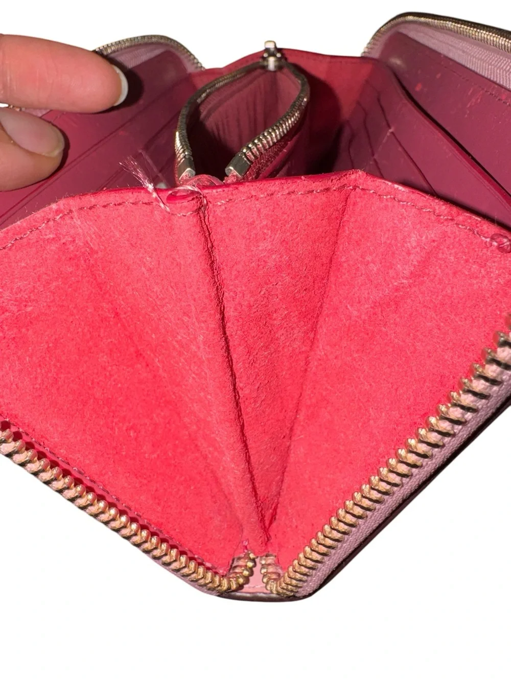 Coach Western Rivets Accordion Zip Wallet in pink